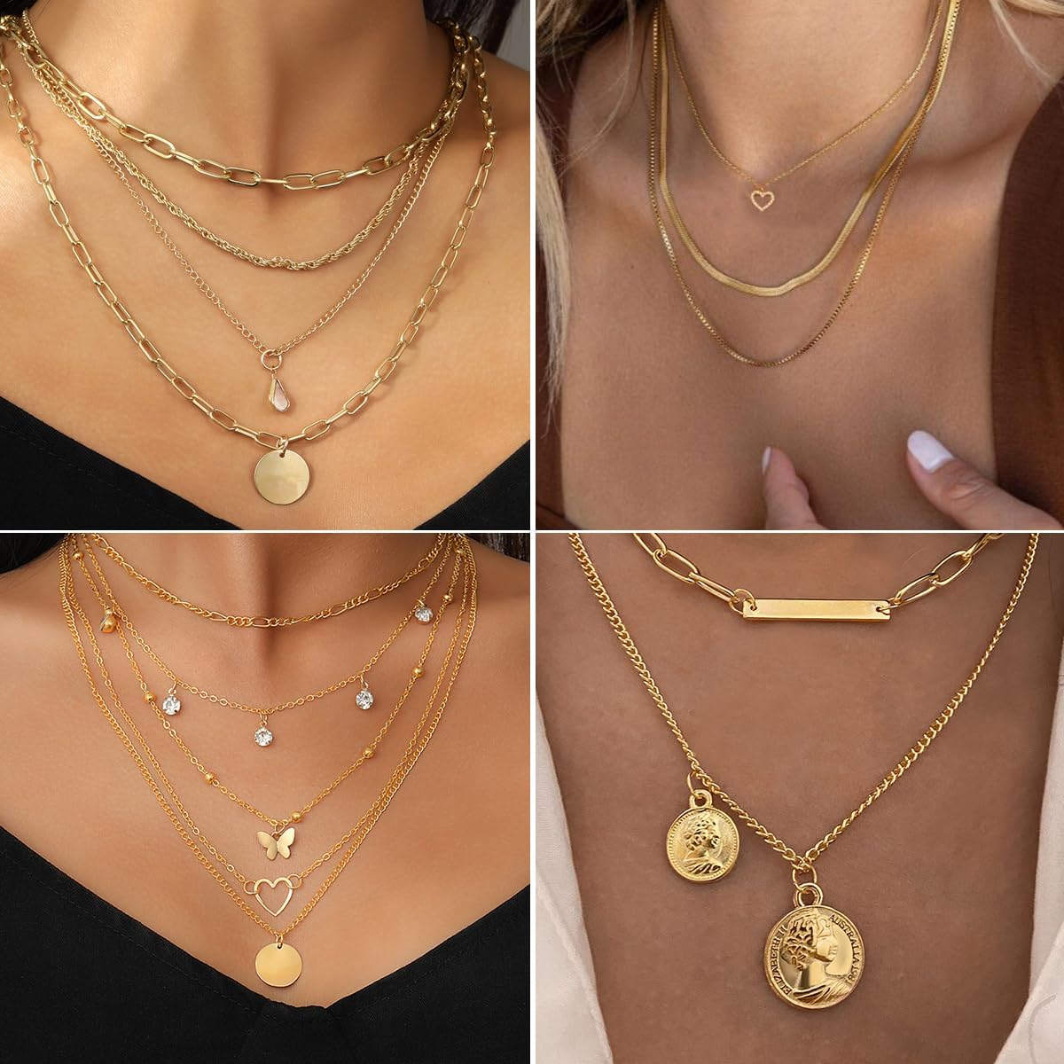 139pcs Gold Jewelry Set Costume Jewelry With 11 PCS Necklace, 16 PCS Bracelet, 90 PCS Stud Hoop Earring 22 Pcs Rings for Women Friendship Gift Set