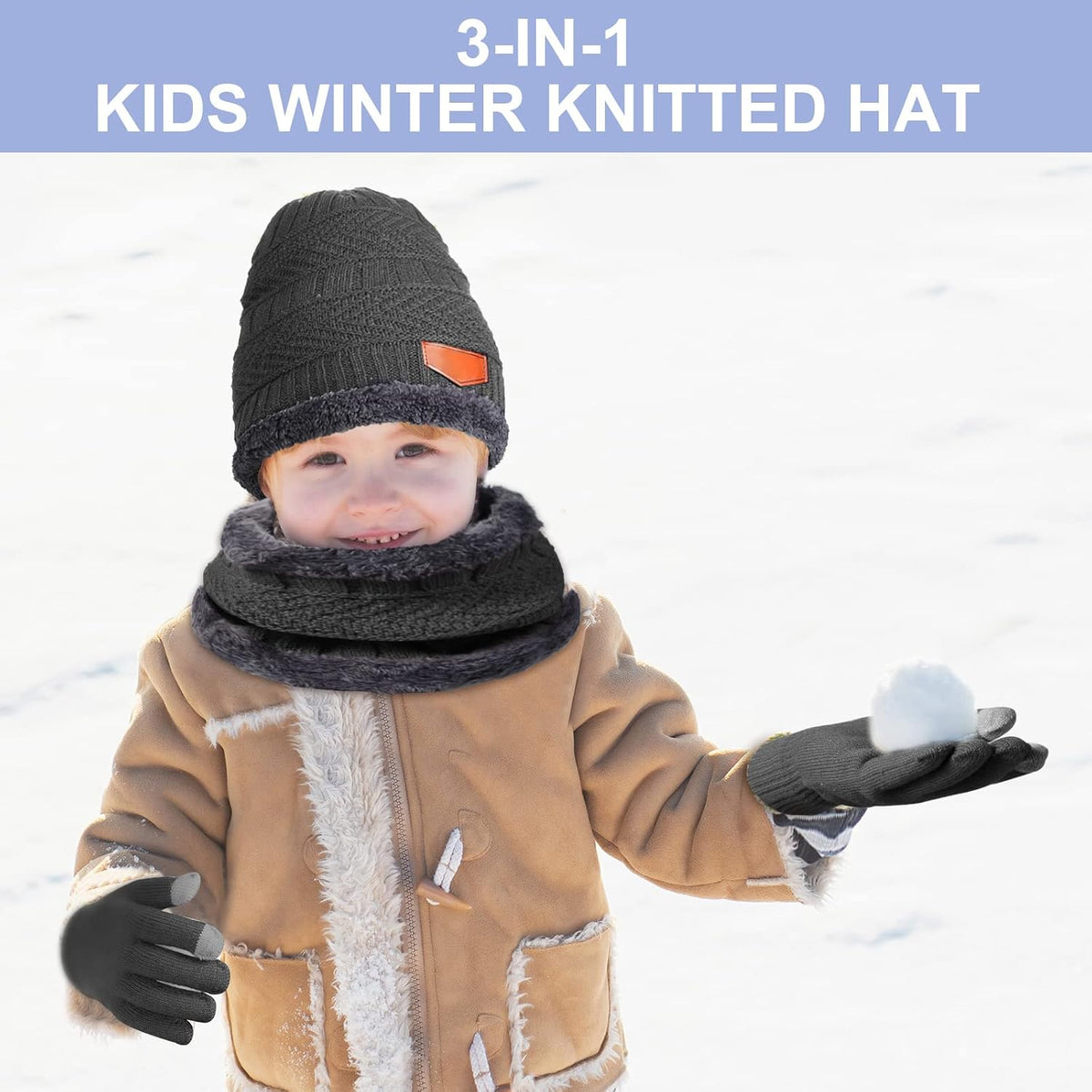 JaGely 9 Pcs Kids Hat Glove Scarf Sets