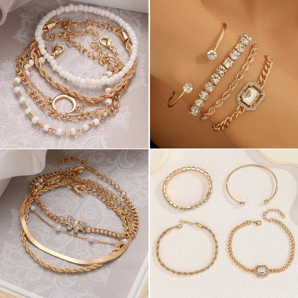 139pcs Gold Jewelry Set Costume Jewelry With 11 PCS Necklace, 16 PCS Bracelet, 90 PCS Stud Hoop Earring 22 Pcs Rings for Women Friendship Gift Set