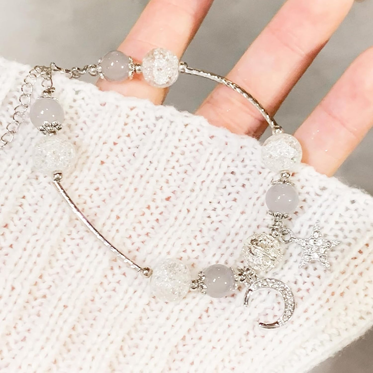 Lucky Bracelet for Women & Men, Cute Retro Synthetic Agate Beaded Jewelry, A Thoughtful Gift for Loved Ones
