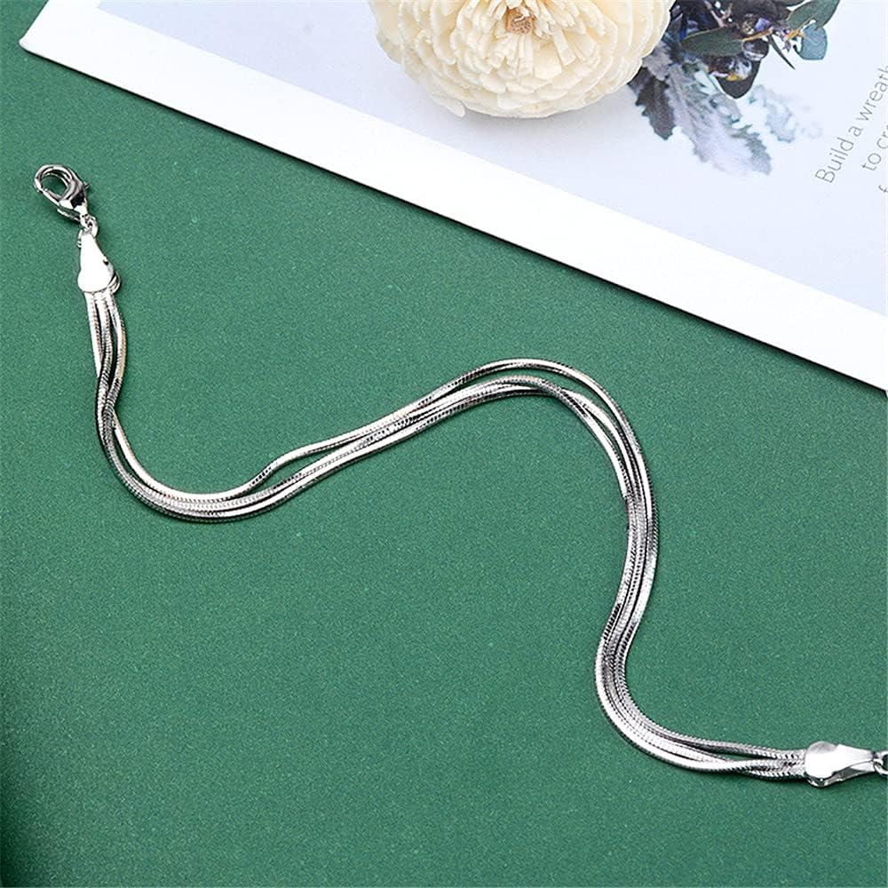 925 Sterling Silver Layered Heart Beaded Bracelets for Women Teens Link Chain Bracelet Fashion Jewelry Gifts