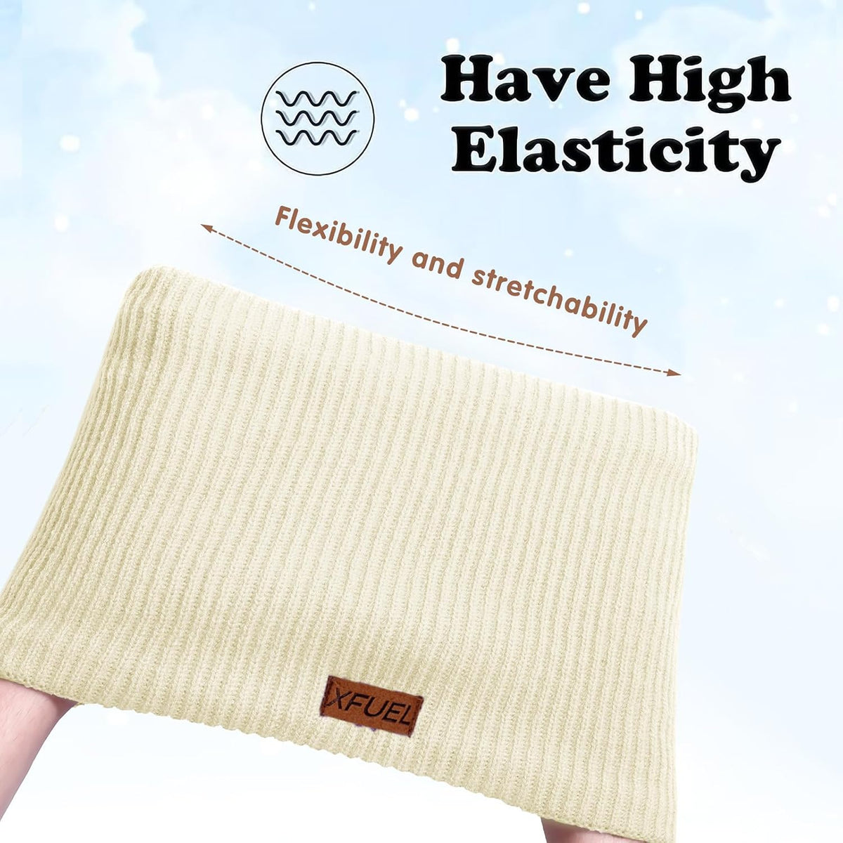 Kids Neck Warmer, Knitted Winter Neck Gaiter, Fleece Lined Infinity Scarf for Boys Girls, Ski Mask for Cold Weather