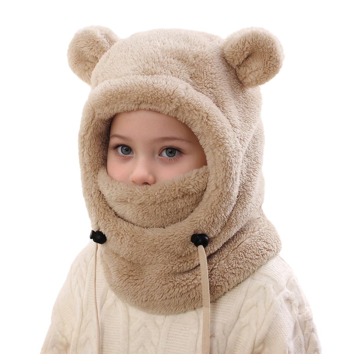 Kids Winter Fleece Hats Children's Balaclava Ski Mask Windproof Warm Adjustable with Fleece Lining Hat for Boys Girls