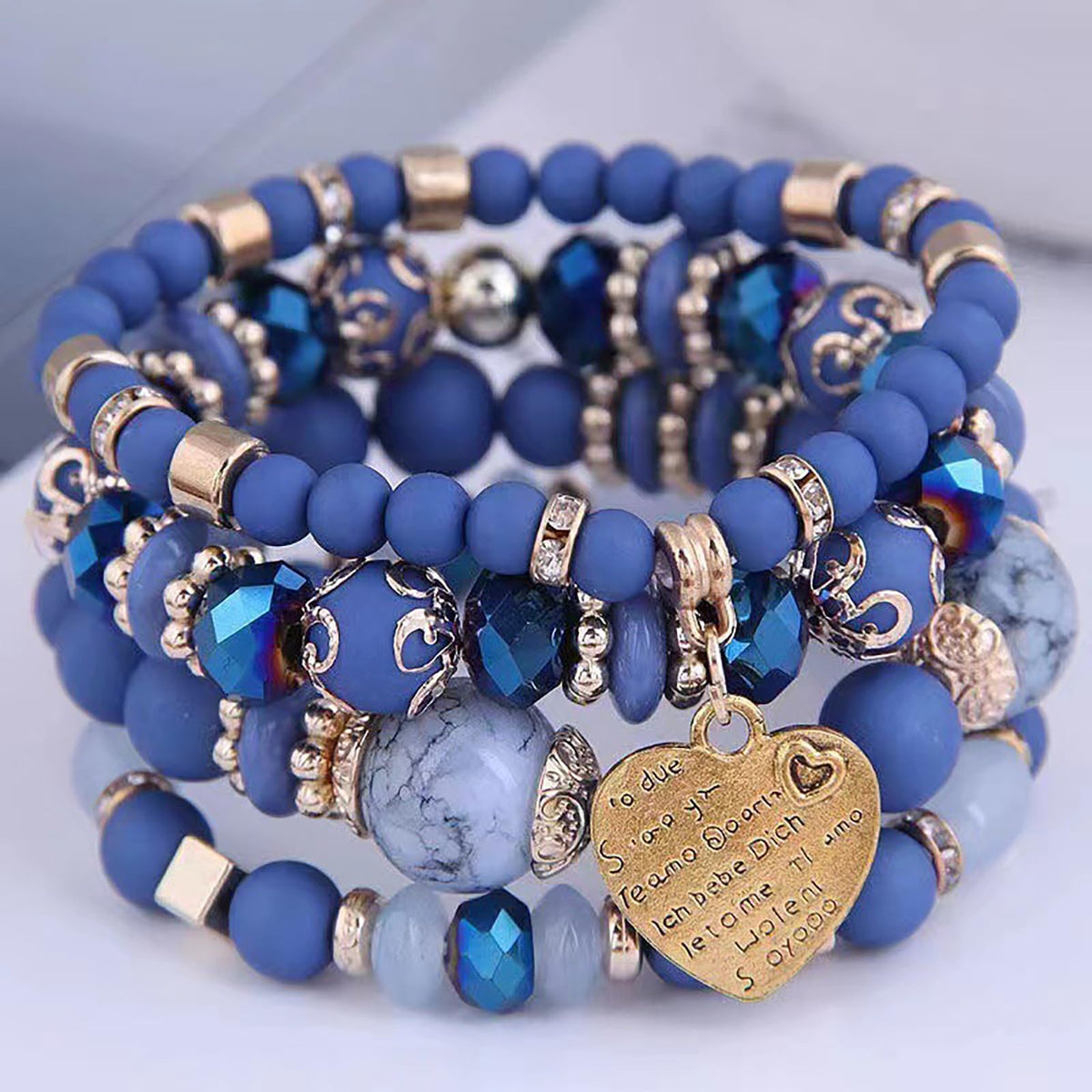 Beaded Bracelets for Women,Bohemian Stackable Style Multilayered Stretch Bracelets Friendship Jewelry Summer