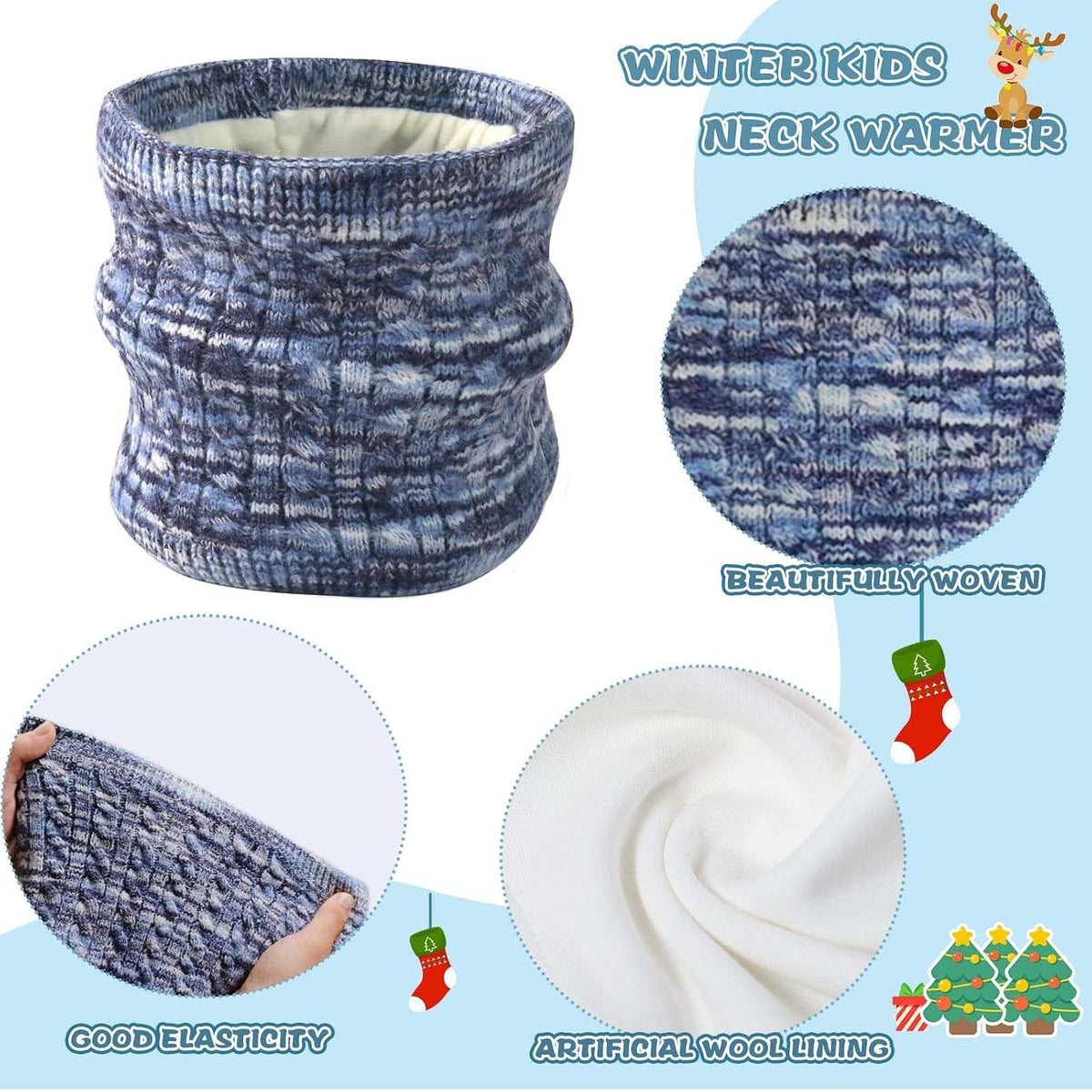 Kids Winter Hat Gloves Scarf Set for 2-14 Years Old Warm Fleece Lining