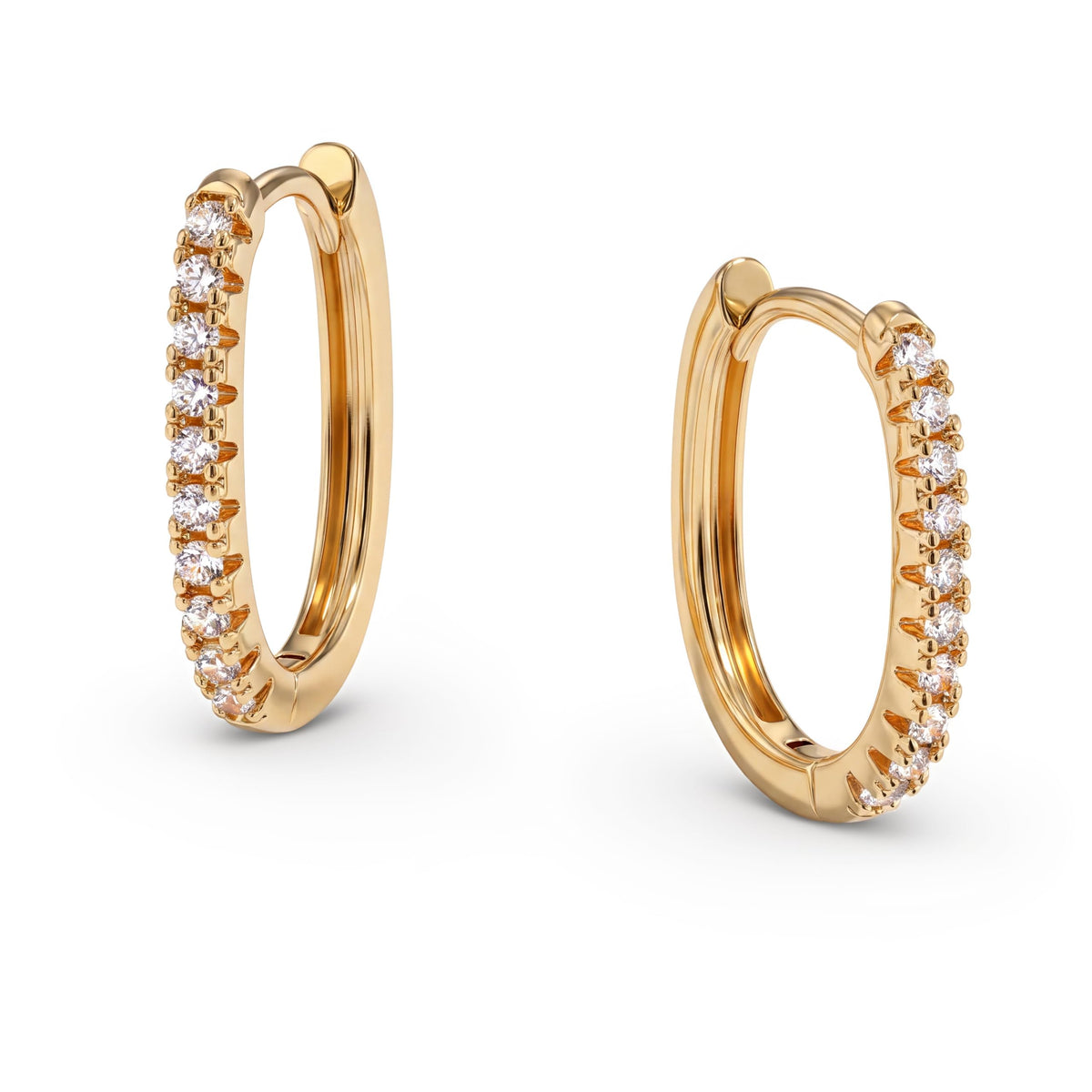 VACRONA Cubic Zirconia Huggie Earrings 14k Gold Plated Tiny Earrings Small Huggie Hoop Earrings Simple Lightweight Hoops Gift for Women
