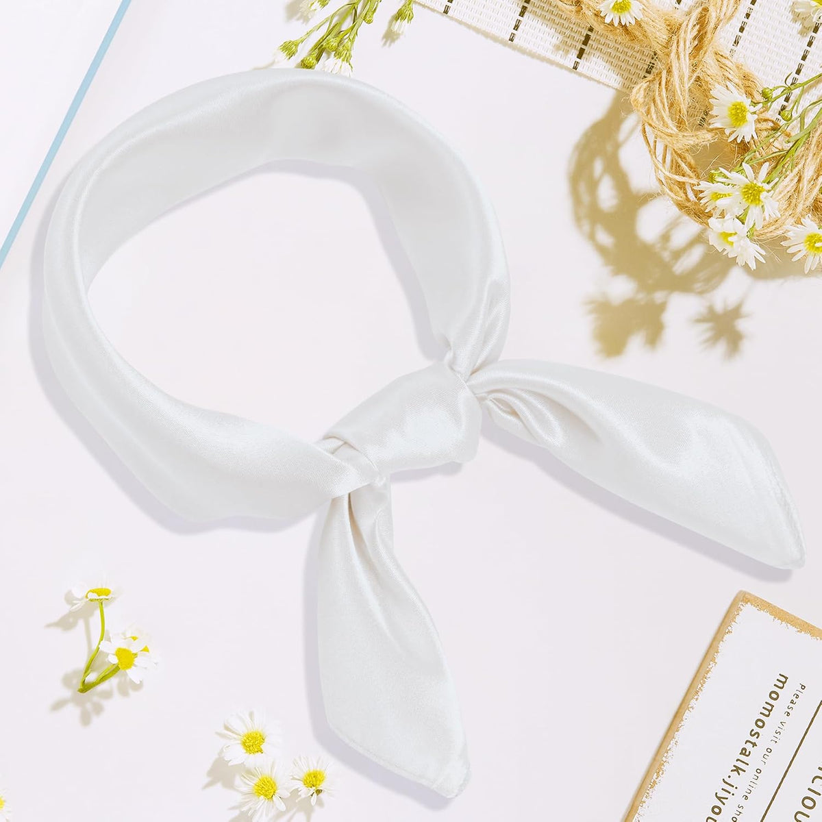 Pistha Chiffon Scarf Square Satin Neck Scarf Handkerchief 23.6 inch
