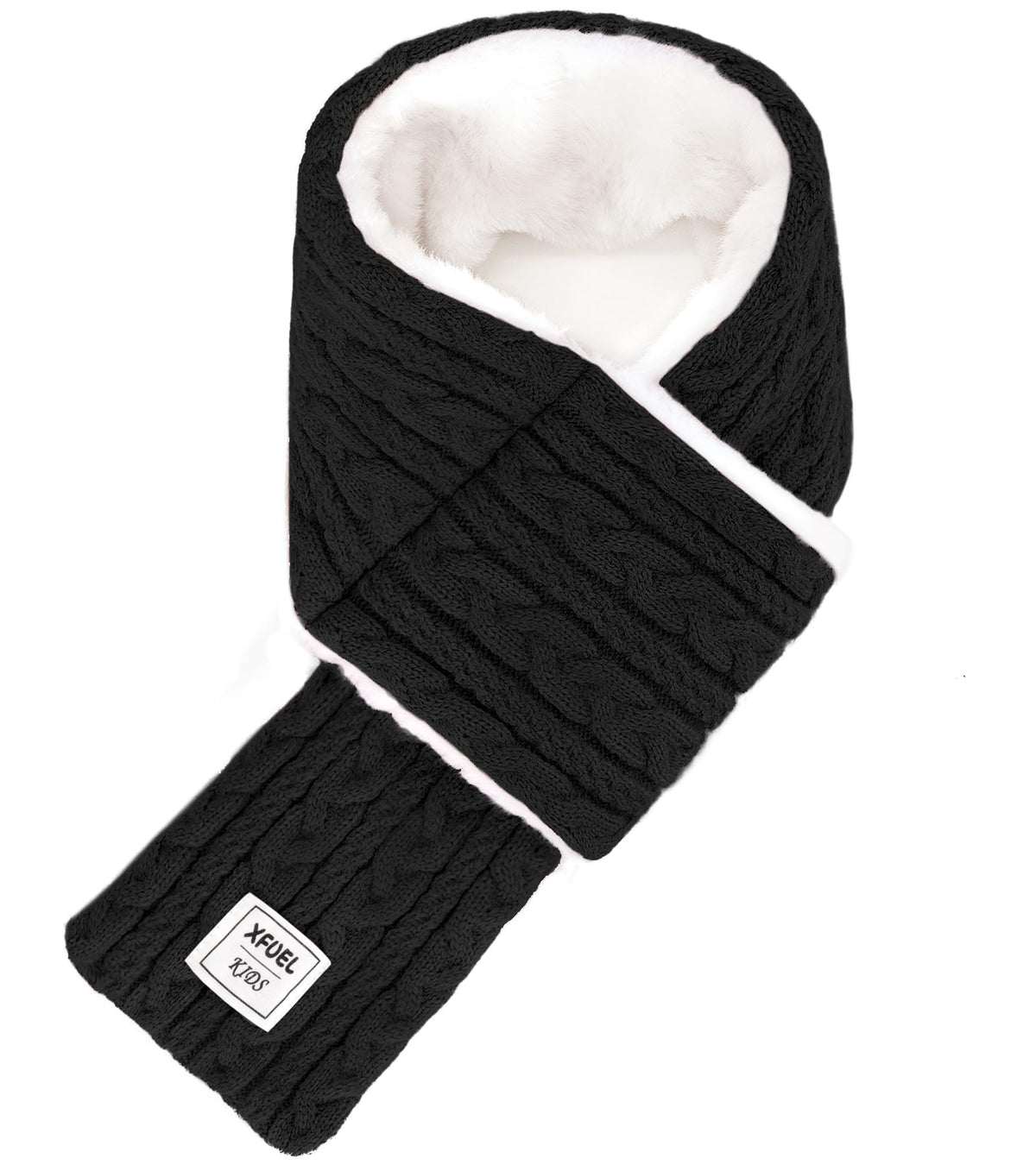 Kids Scarf, Winter Scarves for Girls Boys, Knitted Cross Tie Neck Warmer