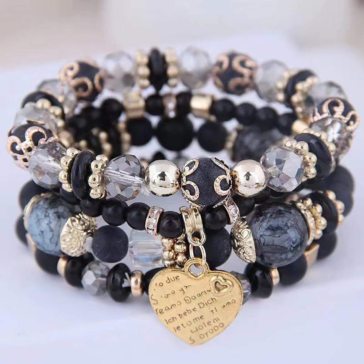 Beaded Bracelets for Women,Bohemian Stackable Style Multilayered Stretch Bracelets Friendship Jewelry Summer