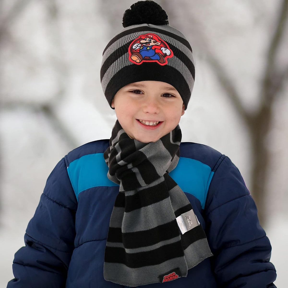 Nintendo Mario Scarf, Hat and Gloves Set for Little Boys