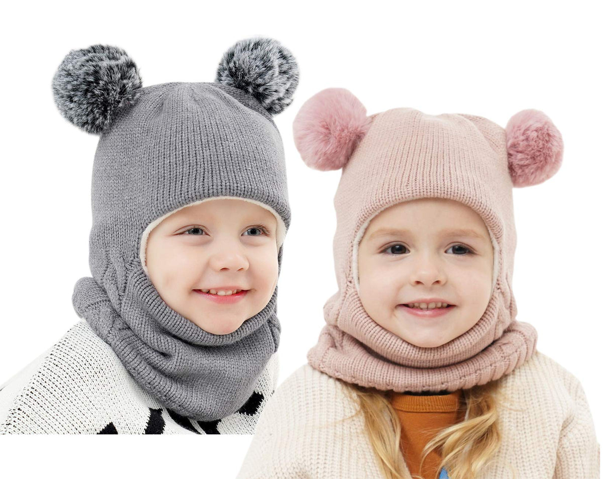 Baby Winter Hat Scarf Set, Unisex Infant Toddler Kids Hat Scarf