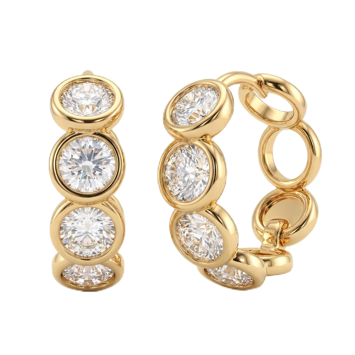 VACRONA Cubic Zirconia Huggie Earrings 14k Gold Plated Tiny Earrings Small Huggie Hoop Earrings Simple Lightweight Hoops Gift for Women
