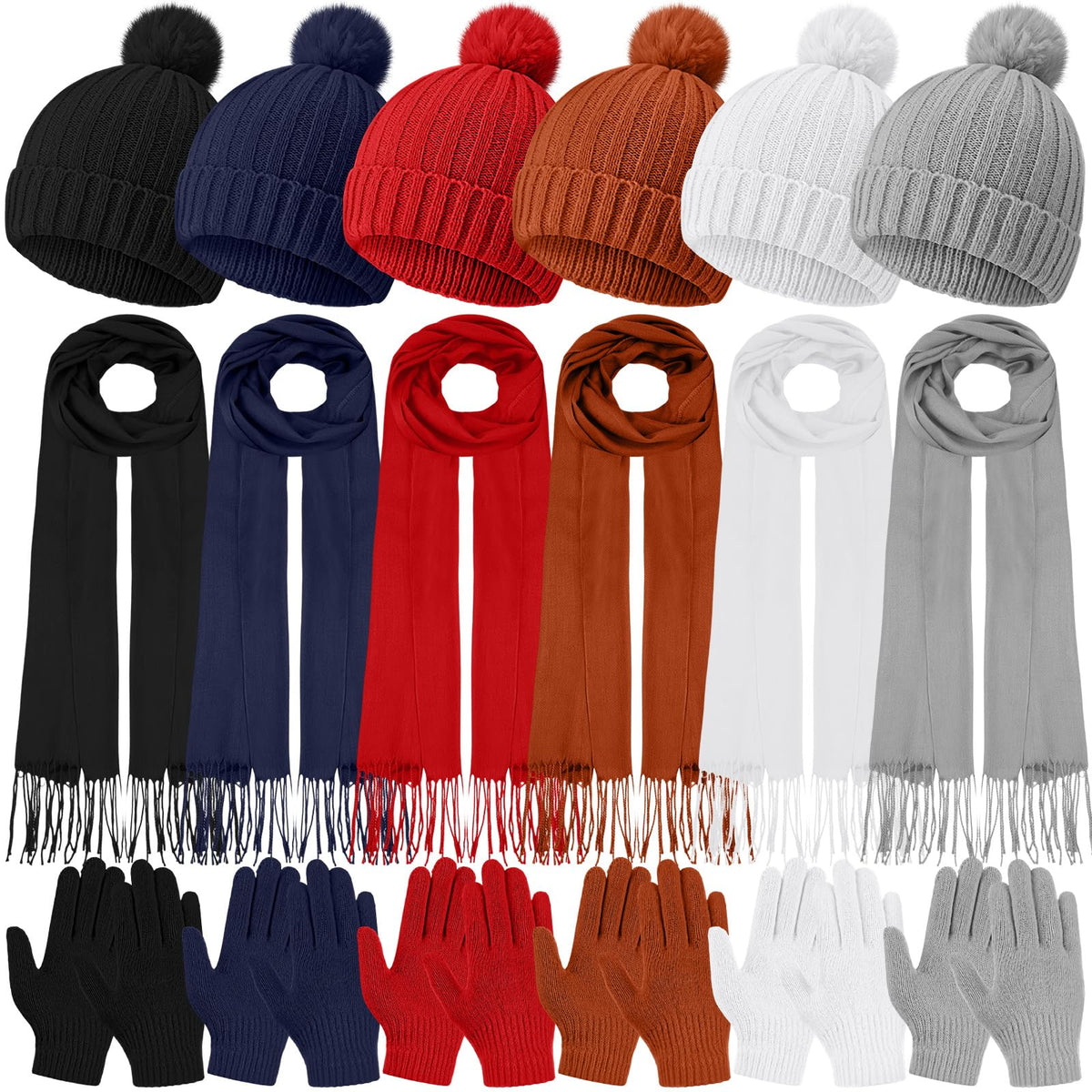 JaGely 18/12 Pcs Kids Hat Gloves Scarf Winter Set