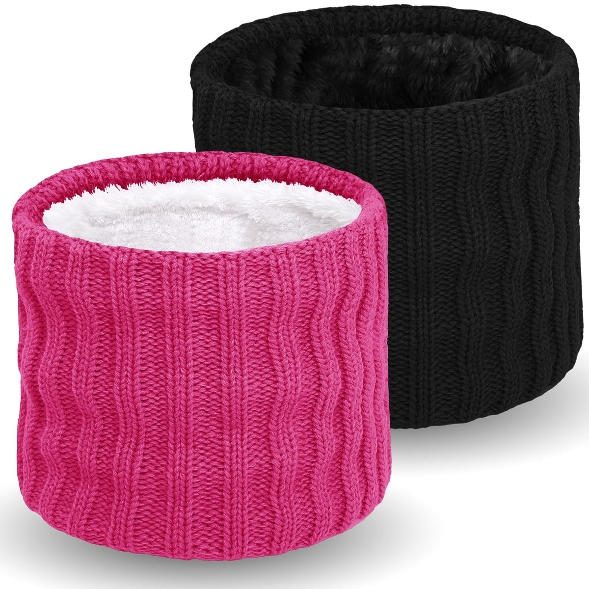 Wandx Kids Winter Neck Warmer Gaiter Knitted Infinity Scarf for Boys Girls