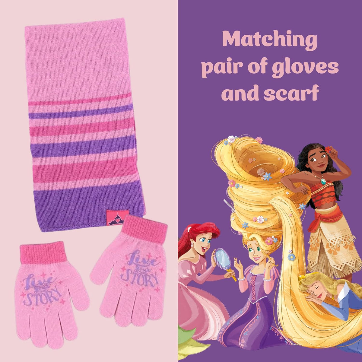Disney Girls Toddler Winter Hat and Mittens Set Ages 2-4 Or Minnie Mouse Hat and Kids Gloves Set for Ages 4-7