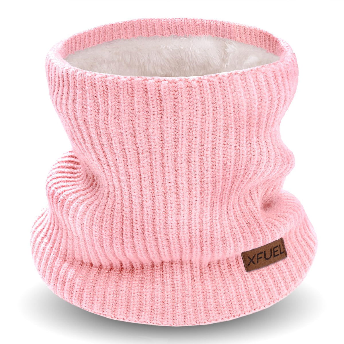 Kids Neck Warmer, Knitted Winter Neck Gaiter, Fleece Lined Infinity Scarf for Boys Girls, Ski Mask for Cold Weather