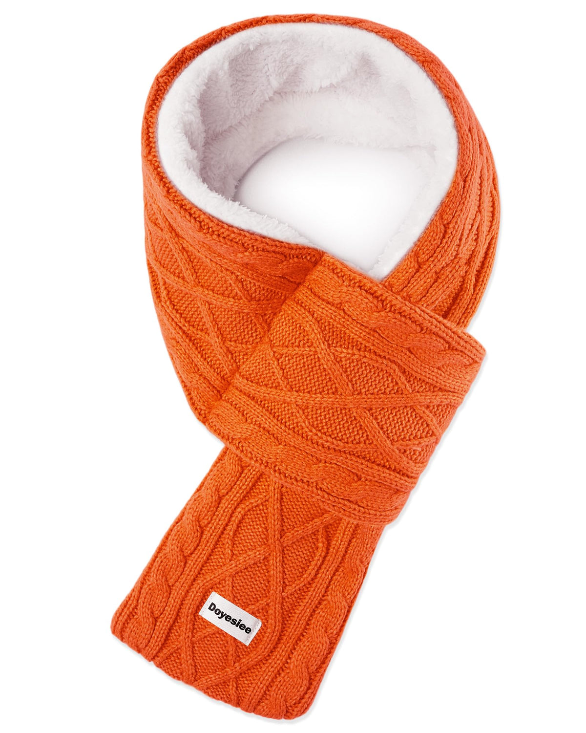 Kids Scarf for Girls Boys, Winter Long Fleece Plush Scarves Knitted Cross Tie Neck Warmer for Cold Weather