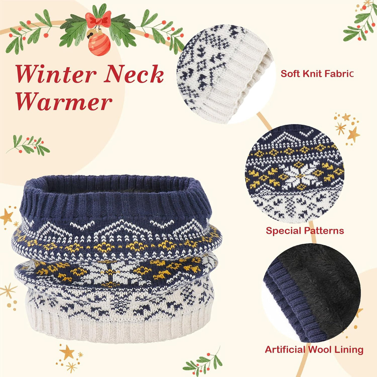 Boys Girls Winter Hat Gloves Scarf Set for 5-10 Years Old, Christmas Gifts for Kids Children's Beanie, Soft Knit Neck Warmer