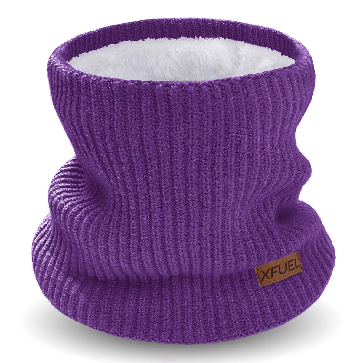 Kids Neck Warmer, Knitted Winter Neck Gaiter, Fleece Lined Infinity Scarf for Boys Girls, Ski Mask for Cold Weather