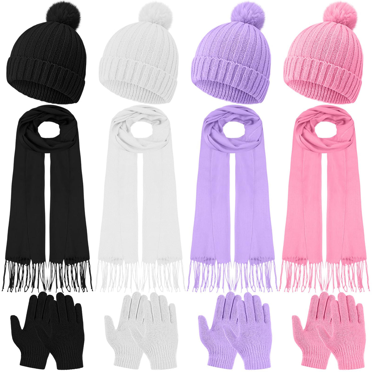JaGely 18/12 Pcs Kids Hat Gloves Scarf Winter Set