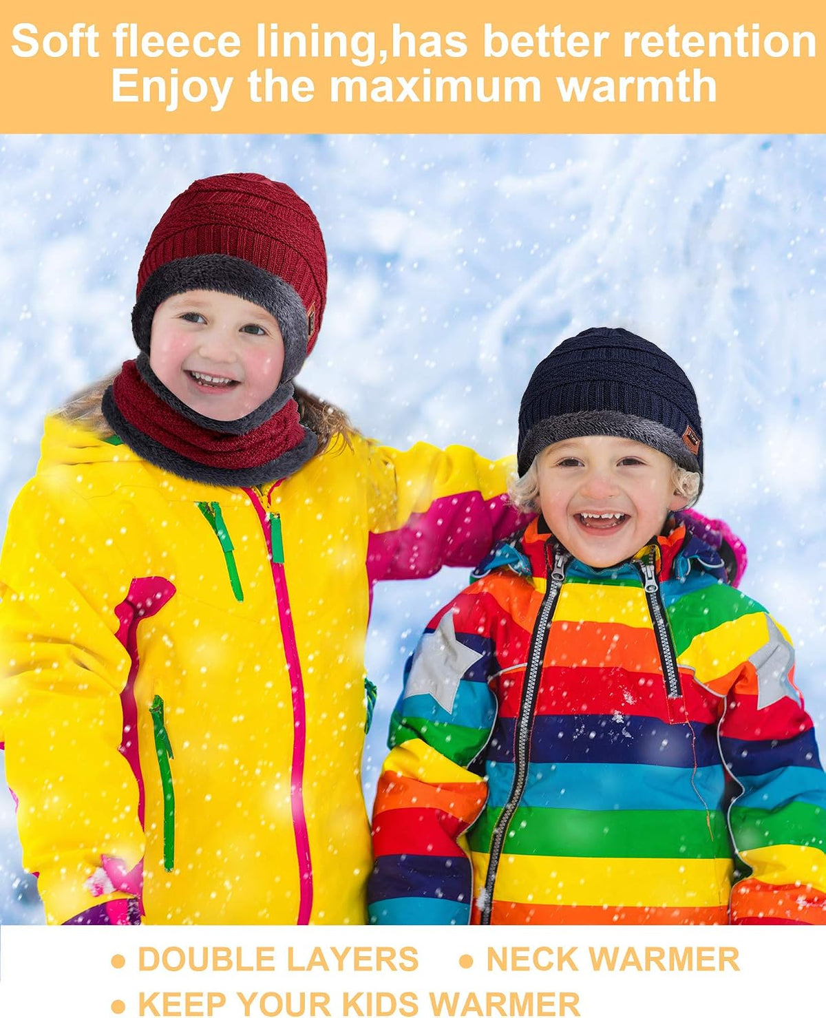 4 Sets Kids Winter Hat and Scarf Set