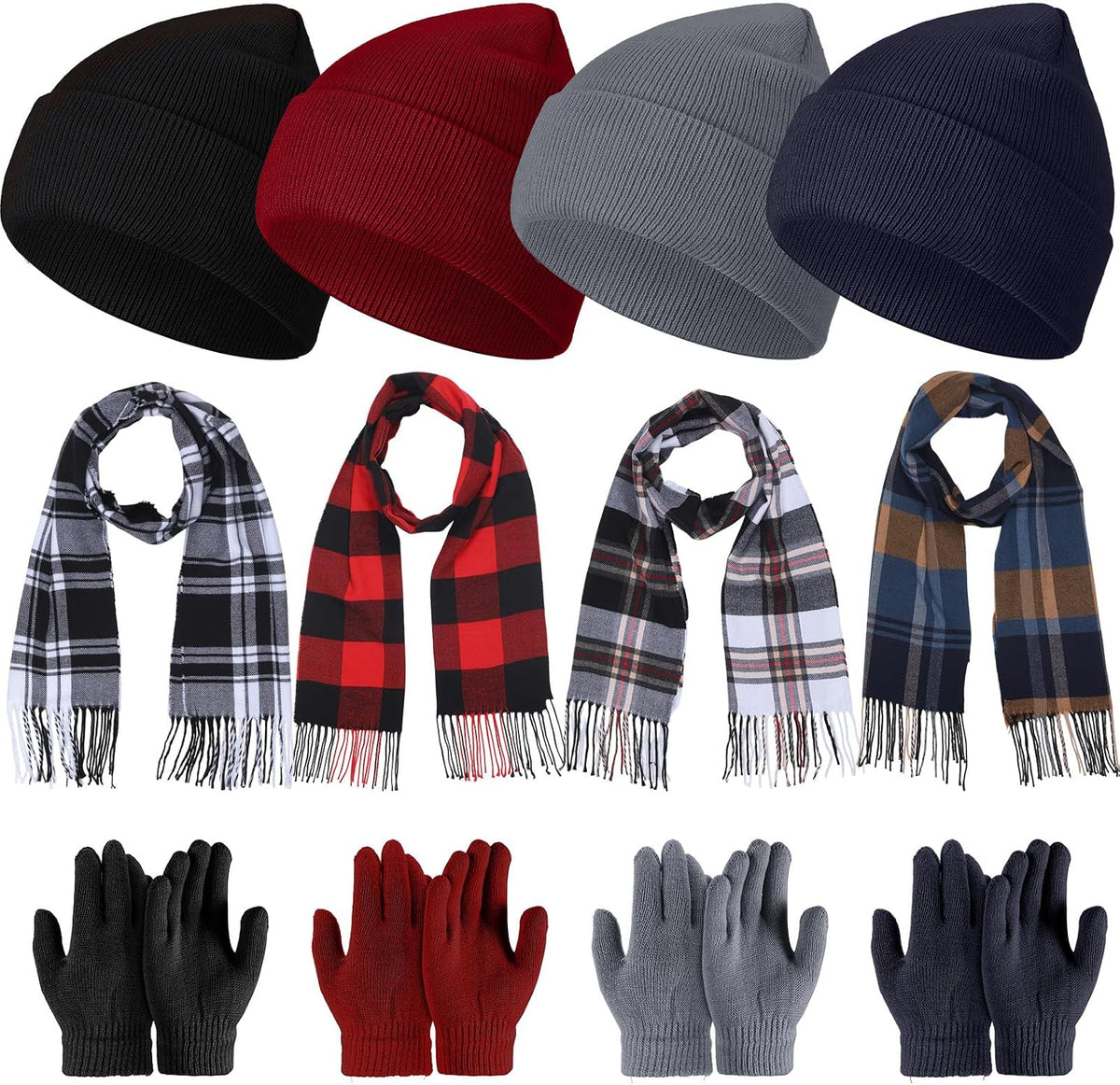JaGely Kids Winter Hat Scarf Gloves Set