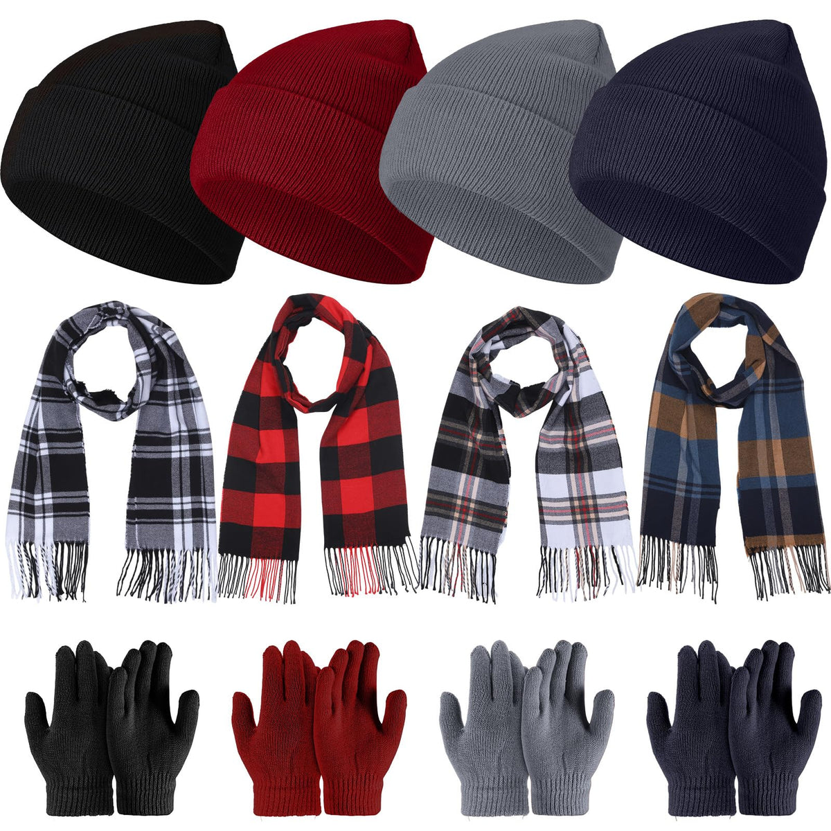 JaGely Kids Winter Hat Scarf Gloves Set