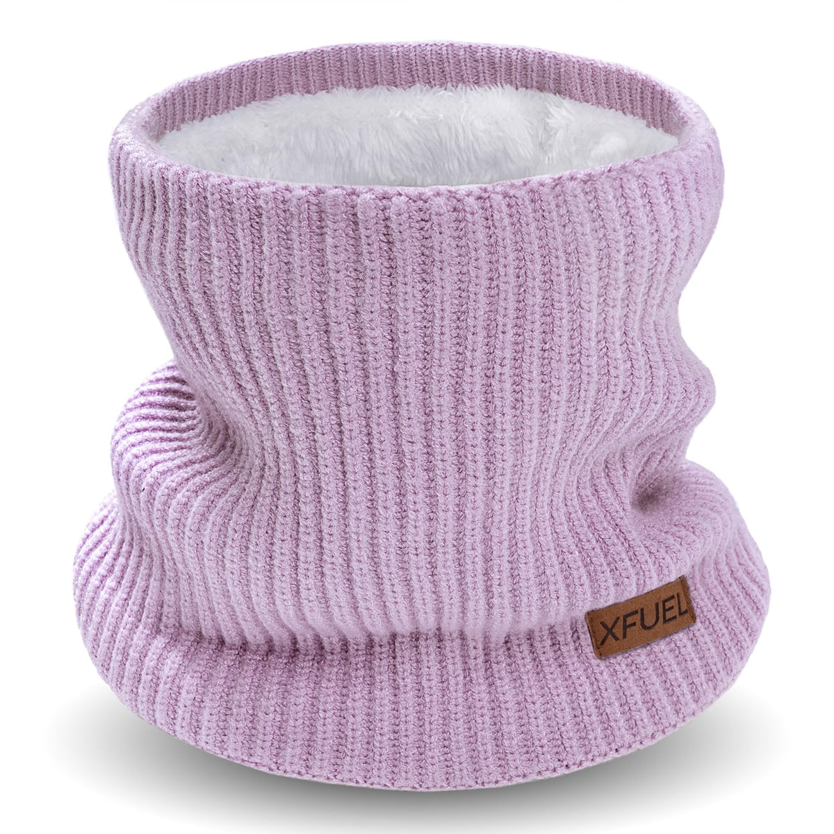 Kids Neck Warmer, Knitted Winter Neck Gaiter, Fleece Lined Infinity Scarf for Boys Girls, Ski Mask for Cold Weather