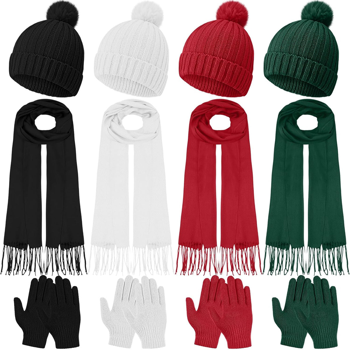 JaGely 18/12 Pcs Kids Hat Gloves Scarf Winter Set