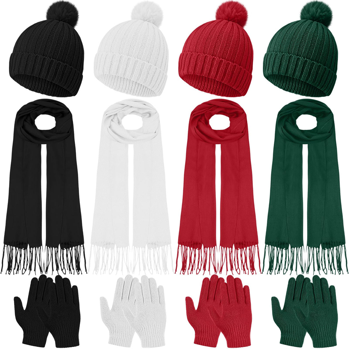 JaGely 18/12 Pcs Kids Hat Gloves Scarf Winter Set