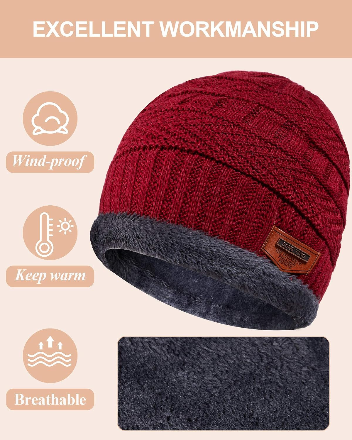 4 Sets Kids Winter Hat and Scarf Set