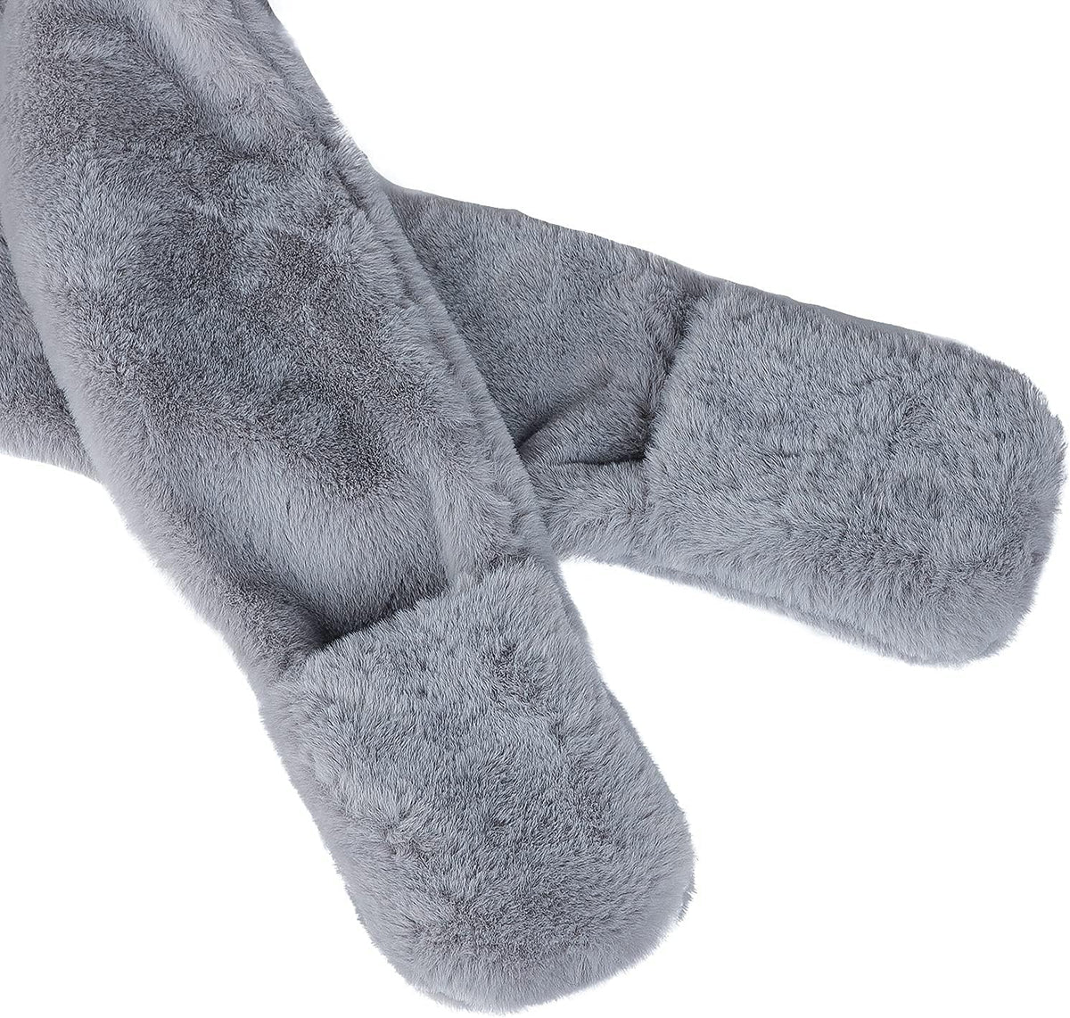 Kids Winter Hat Scarf Mittens 3 in 1 Faux Fur Hat Hooded Scarf Earflap Cap Neck Warmer Fuzzy Hoodie Ski Snow Cap Gloves Set