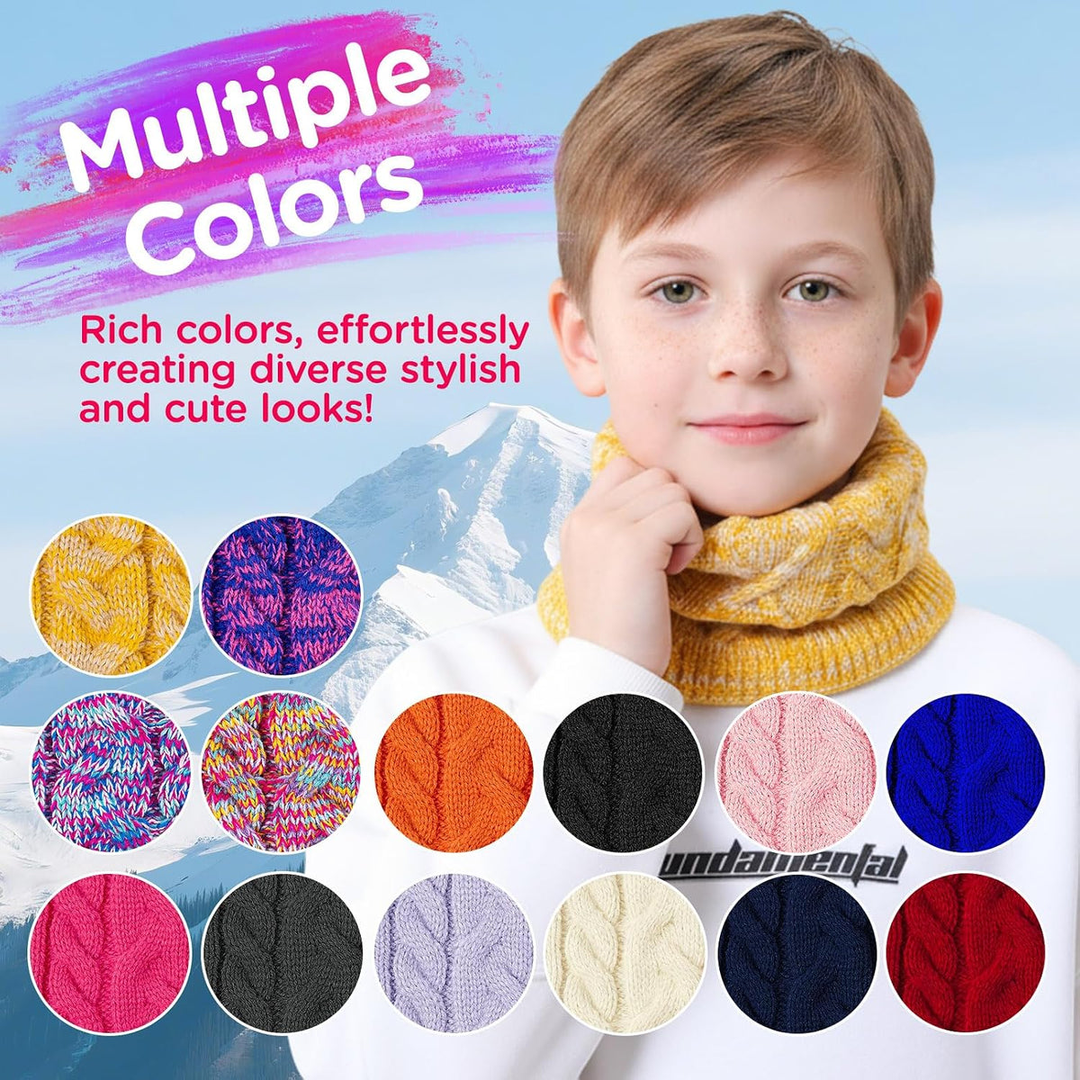 Wandx Kids Neck Warmer Gaiter Winter Infinity Scarf for Boys Girls