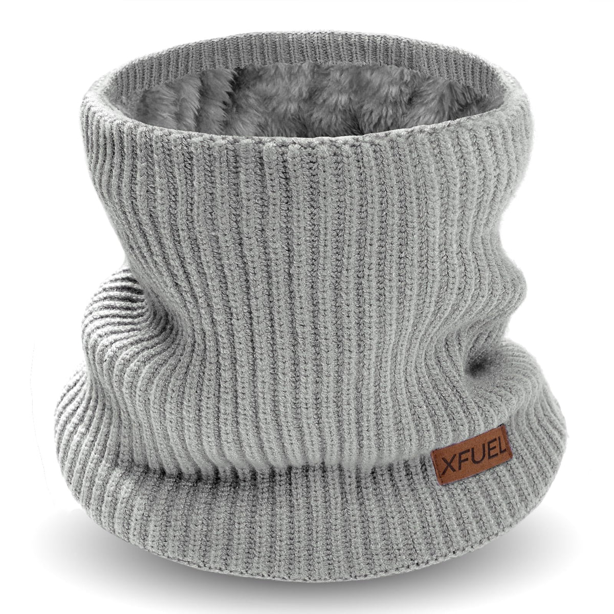 Kids Neck Warmer, Knitted Winter Neck Gaiter, Fleece Lined Infinity Scarf for Boys Girls, Ski Mask for Cold Weather