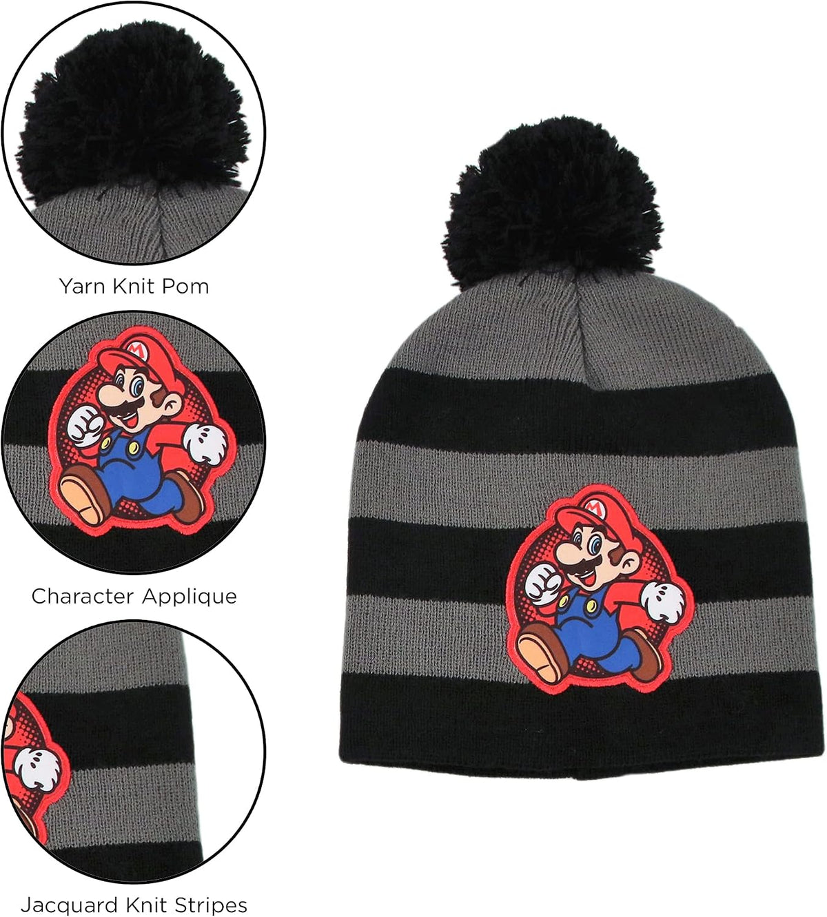 Nintendo Mario Scarf, Hat and Gloves Set for Little Boys