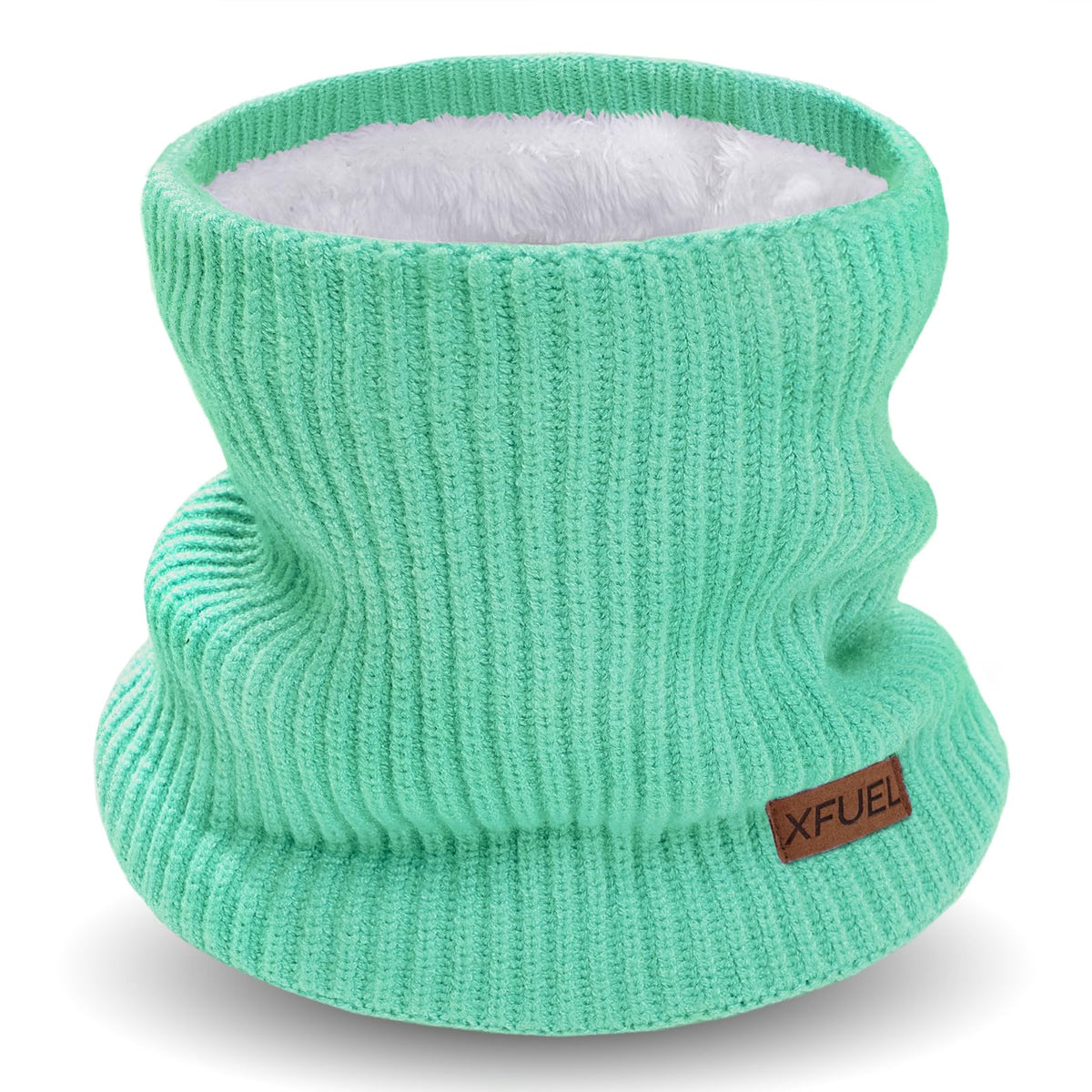 Kids Neck Warmer, Knitted Winter Neck Gaiter, Fleece Lined Infinity Scarf for Boys Girls, Ski Mask for Cold Weather
