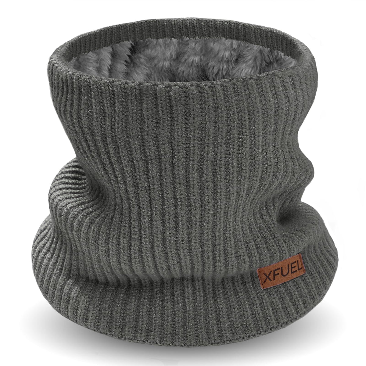 Kids Neck Warmer, Knitted Winter Neck Gaiter, Fleece Lined Infinity Scarf for Boys Girls, Ski Mask for Cold Weather