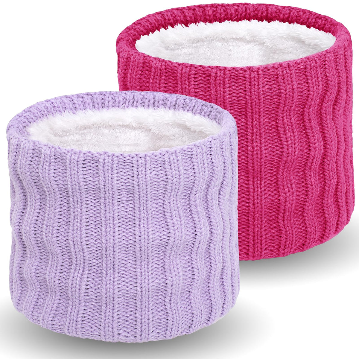 Wandx Kids Winter Neck Warmer Gaiter Knitted Infinity Scarf for Boys Girls