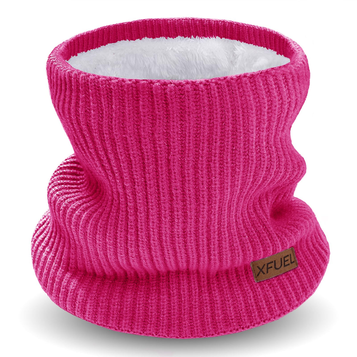 Kids Neck Warmer, Knitted Winter Neck Gaiter, Fleece Lined Infinity Scarf for Boys Girls, Ski Mask for Cold Weather