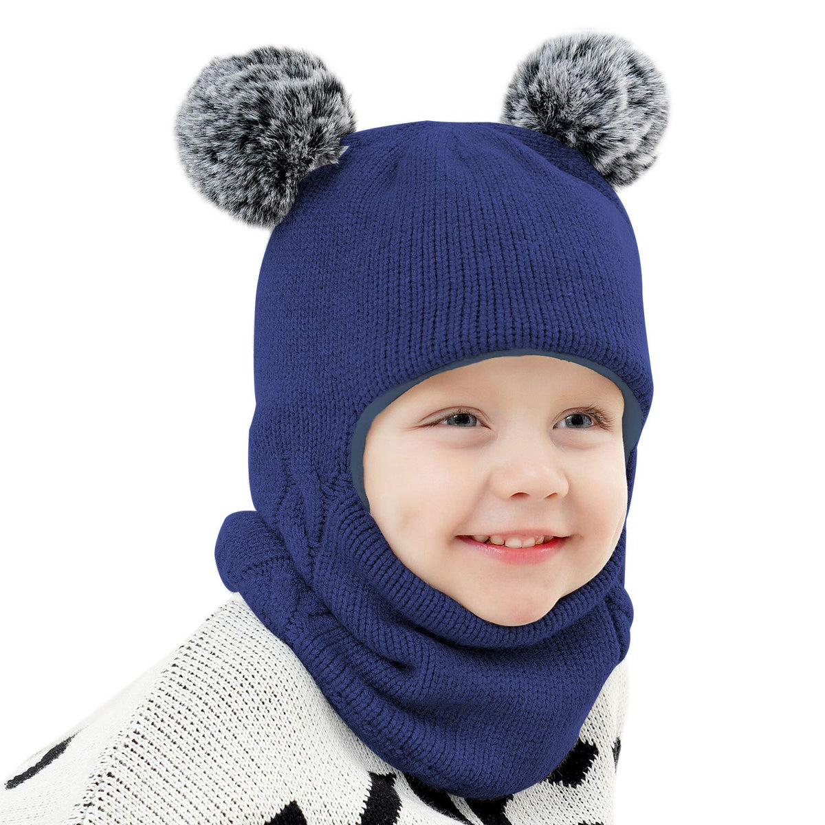 Baby Winter Hat Scarf Set, Unisex Infant Toddler Kids Hat Scarf
