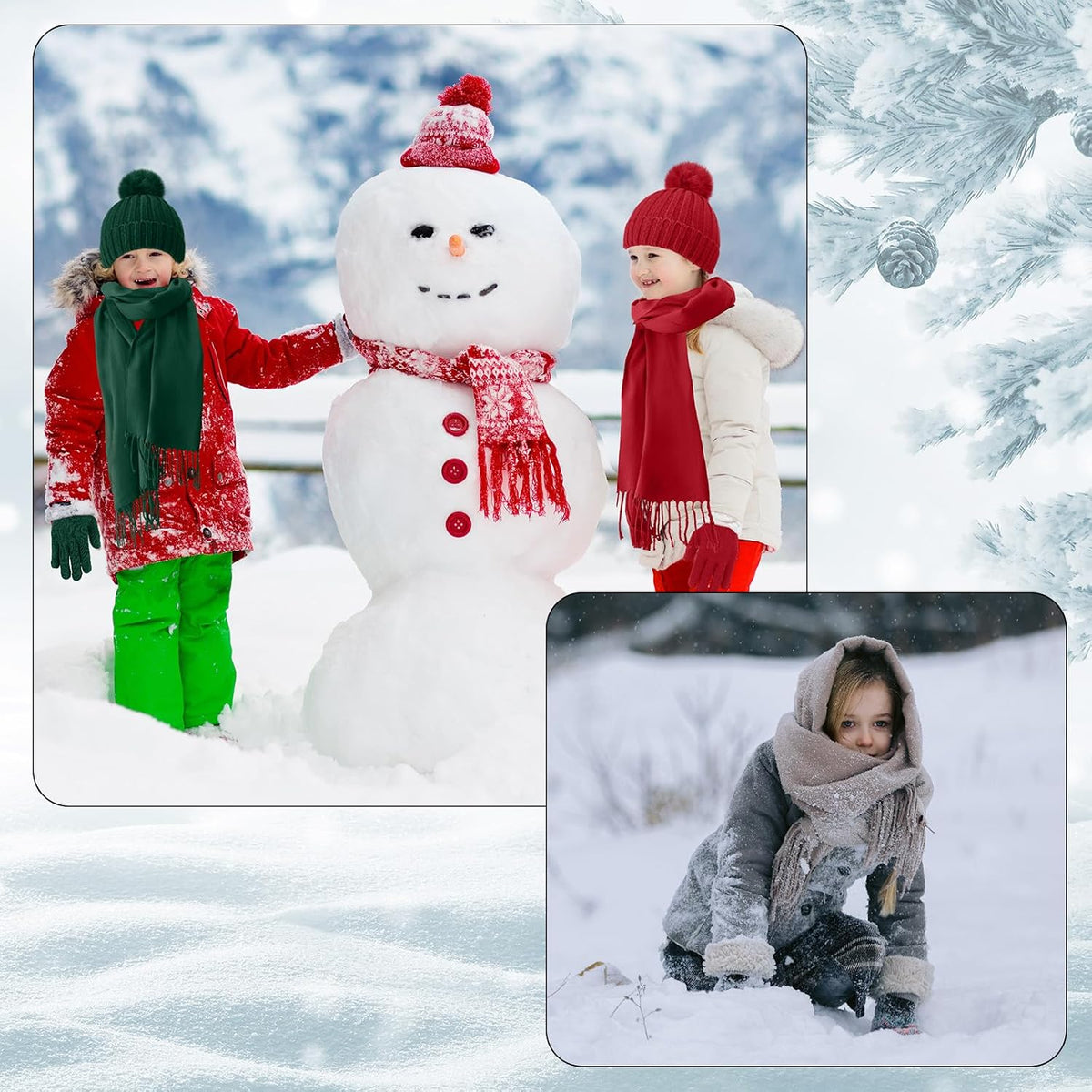 JaGely 18/12 Pcs Kids Hat Gloves Scarf Winter Set