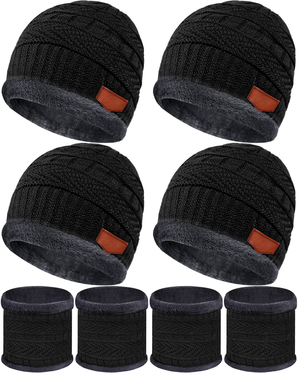 4 Sets Kids Winter Hat and Scarf Set