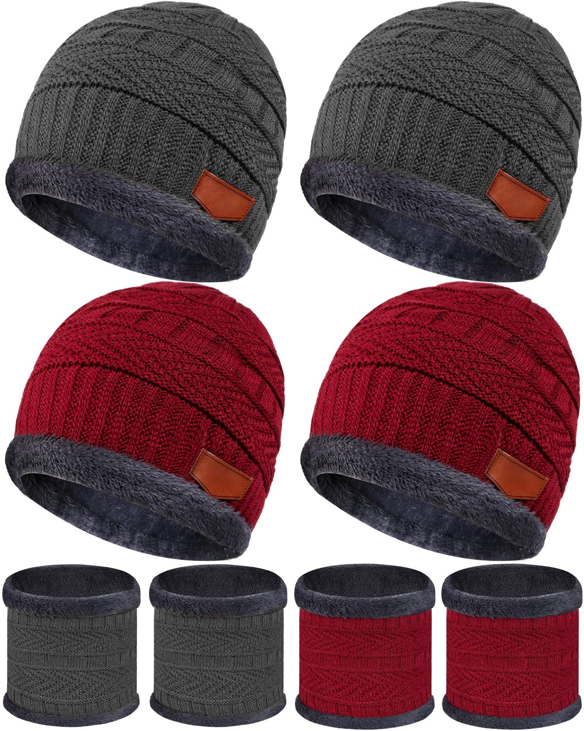 4 Sets Kids Winter Hat and Scarf Set