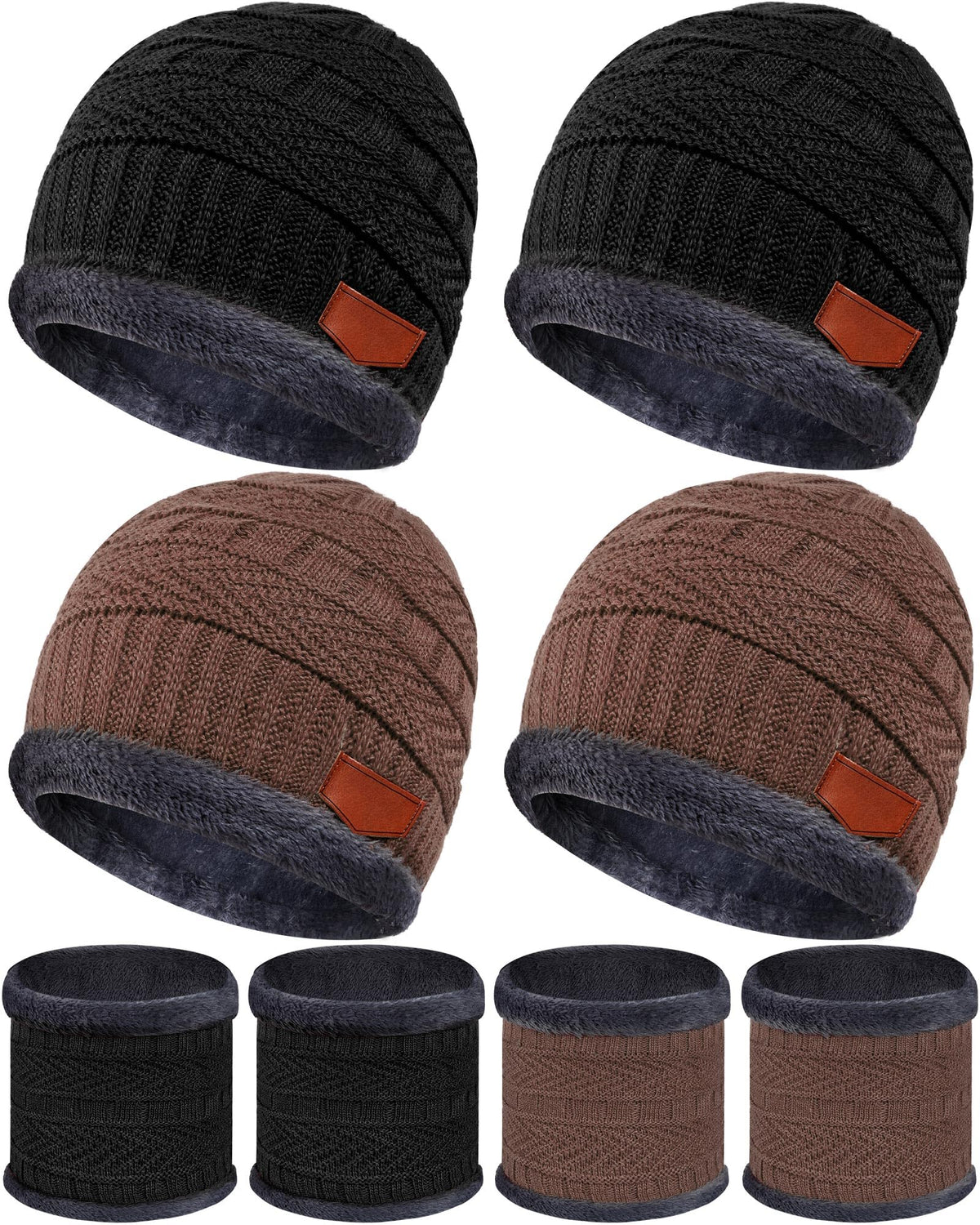 4 Sets Kids Winter Hat and Scarf Set