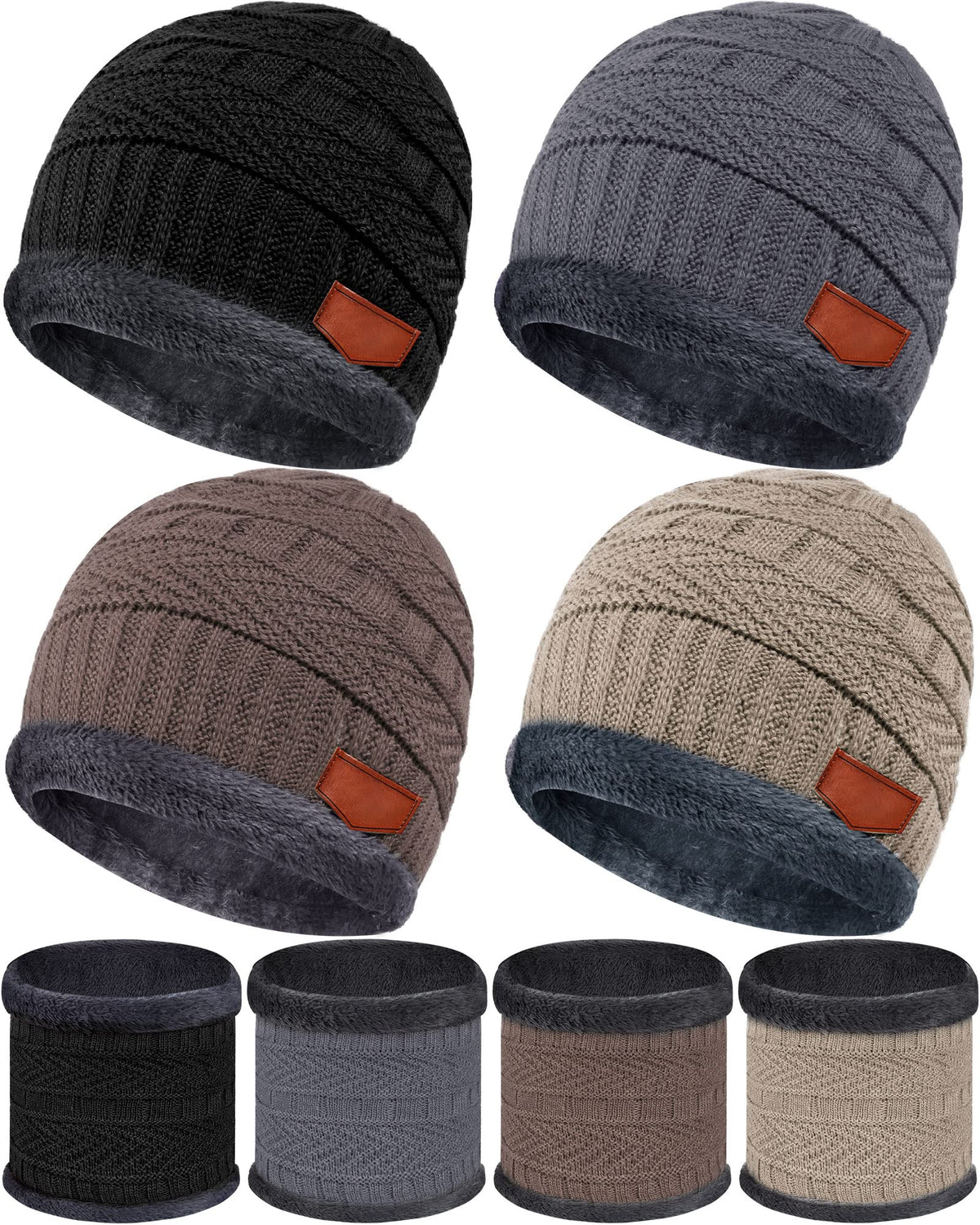 4 Sets Kids Winter Hat and Scarf Set