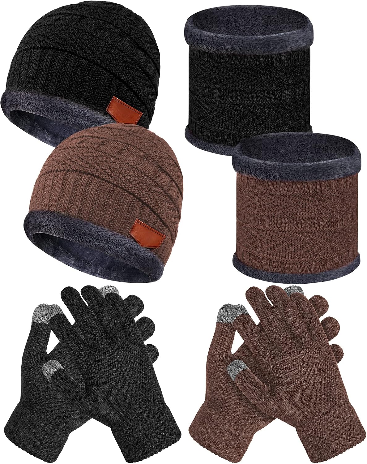 JenPen 6 Pcs Kids Winter Hat Scarf Touchscreen Gloves