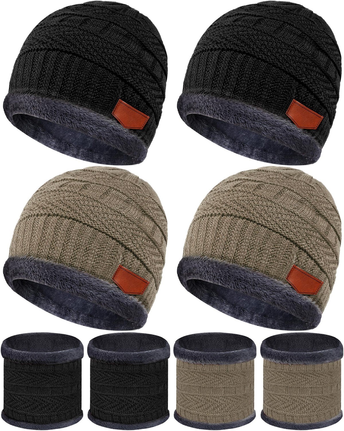 4 Sets Kids Winter Hat and Scarf Set