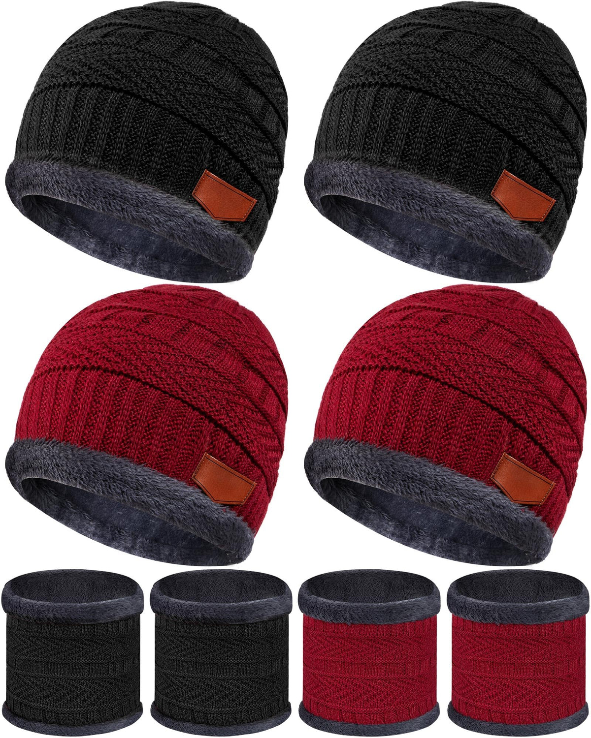 4 Sets Kids Winter Hat and Scarf Set