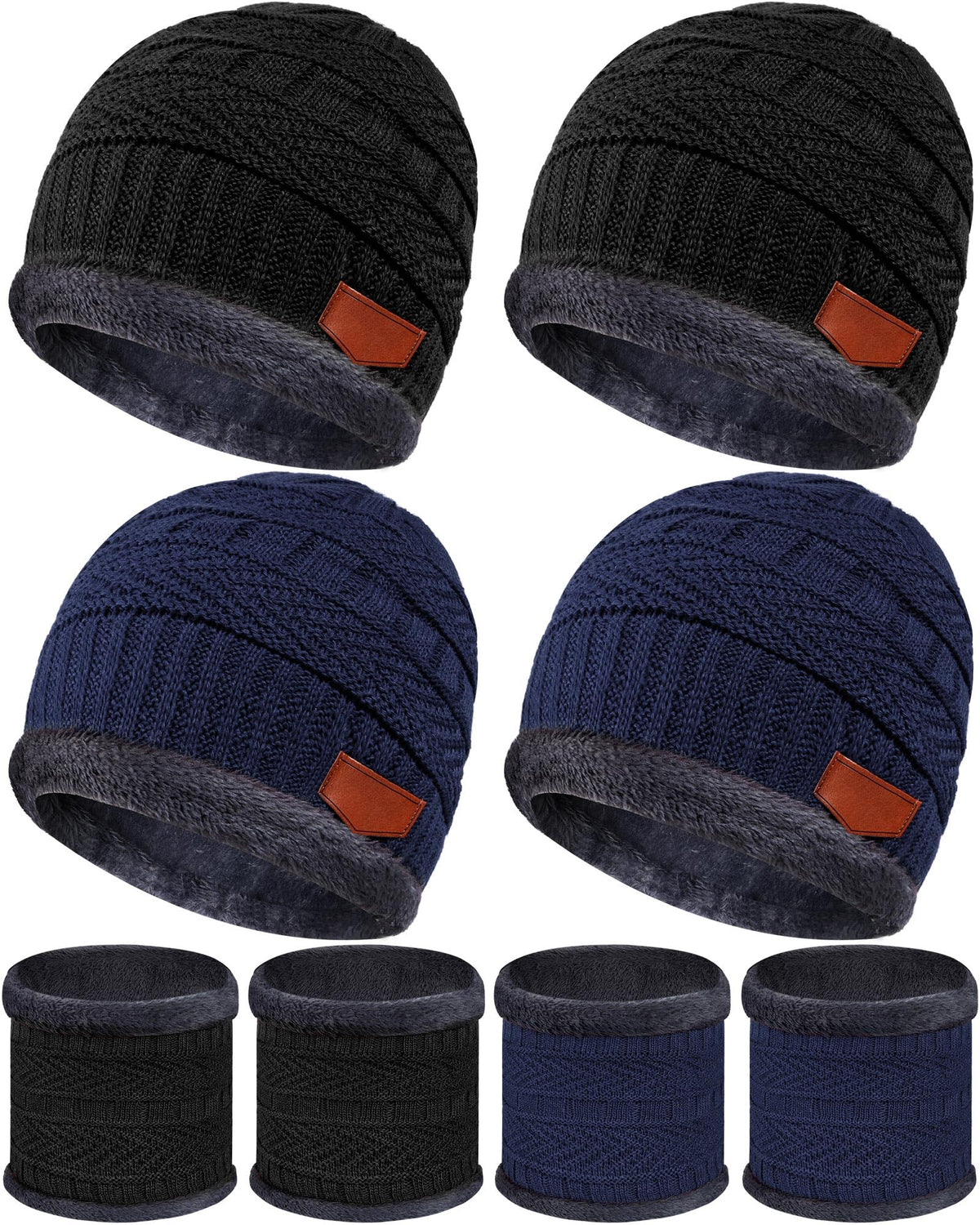 4 Sets Kids Winter Hat and Scarf Set