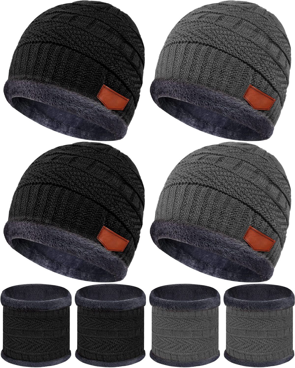 4 Sets Kids Winter Hat and Scarf Set